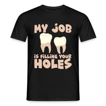 Mon travail consiste à combler vos trous 4 - T-shirt homme - noir - Devant - AI Model Male 178 light (178cm)
