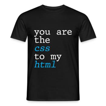 You Are The CSS To My HTML 4 - Men's T-Shirt - black - Front - AI Model Male 178 light (178cm)