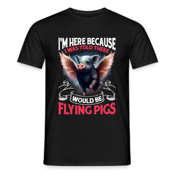 On m’a dit qu’il y aurait des cochons volants 2157 - T-shirt homme - noir - Devant - AI Model Male 178 light (178cm)