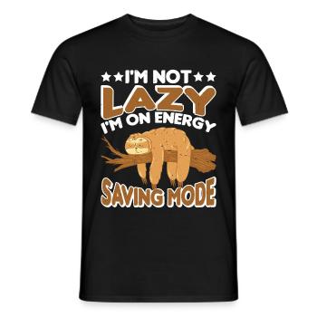 Je ne suis pas paresseux Je suis en mode d’économie d’énergie 6 - T-shirt homme - noir - Devant - AI Model Male 178 light (178cm)