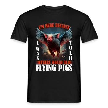 On m’a dit qu’il y aurait des cochons volants 2257 - T-shirt homme - noir - Devant - AI Model Male 178 light (178cm)