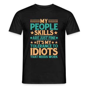 C’est ma tolérance aux idiots qui a besoin de travail 13 - T-shirt homme - noir - Devant - AI Model Male 178 light (178cm)