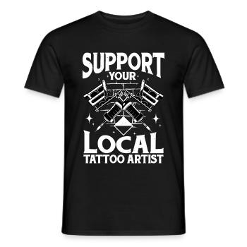 Support Your Local Tattoo Artist 2 - Männer T-Shirt - Schwarz - Vorne - AI Model Male 178 light (178cm)