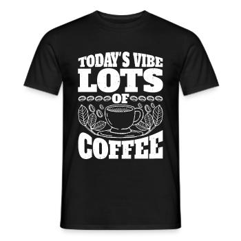 L’ambiance d’aujourd’hui, beaucoup de café 3 - T-shirt homme - noir - Devant - AI Model Male 178 light (178cm)