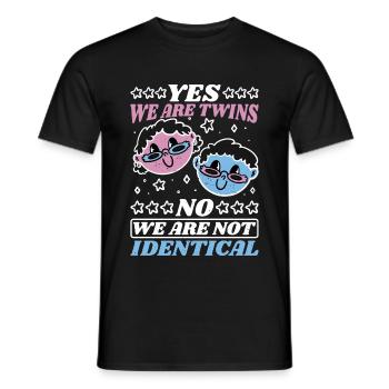 Yes, We Are Twins, No, We Are Not Identical 15 - Men's T-Shirt - black - Front - AI Model Male 178 light (178cm)