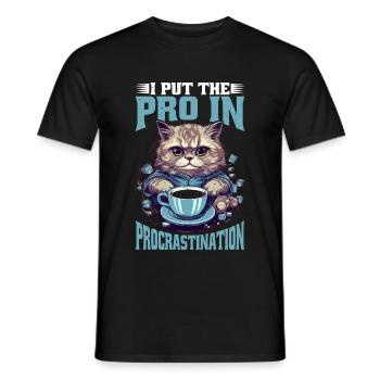 I Put The Pro In Procrastination 28 - Männer T-Shirt - Schwarz - Vorne - AI Model Male 178 light (178cm)