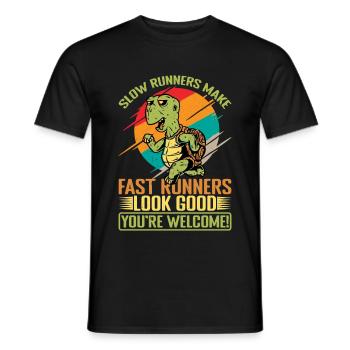 Slow Runners Make Fast Runners Look Good 13 - Männer T-Shirt - Schwarz - Vorne - AI Model Male 178 light (178cm)