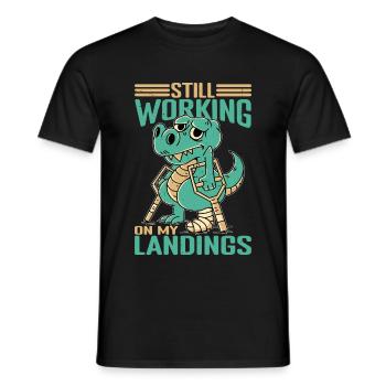 Toujours en train de travailler sur mes atterrissages 5 - T-shirt homme - noir - Devant - AI Model Male 178 light (178cm)