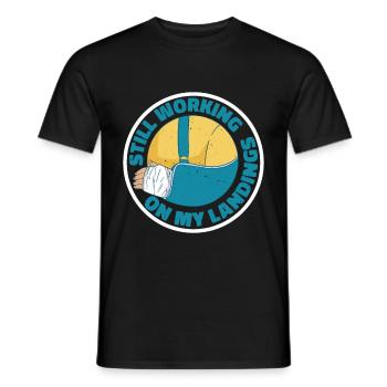Toujours en train de travailler sur mes atterrissages 6 - T-shirt homme - noir - Devant - AI Model Male 178 light (178cm)