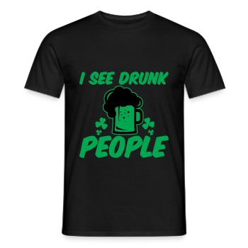 I See Drunk People 2 - Men's T-Shirt - black - Front - AI Model Male 178 light (178cm)