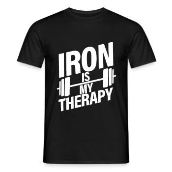 Iron Is My Therapy - Men's T-Shirt - black - Front - AI Model Male 178 light (178cm)