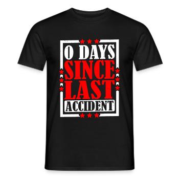 0 Jours depuis le dernier accident 13 - T-shirt homme - noir - Devant - AI Model Male 178 light (178cm)