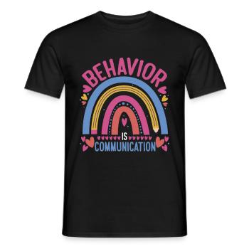 Le comportement est la communication 24 - T-shirt homme - noir - Devant - AI Model Male 178 light (178cm)