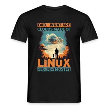 De quoi sont faits les clouds, les serveurs Linux principalement 12 - T-shirt homme - noir - Devant - AI Model Male 178 light (178cm)