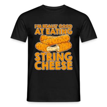 I'm Really Good At Eating String Cheese 2 - Men's T-Shirt - black - Front - AI Model Male 178 light (178cm)