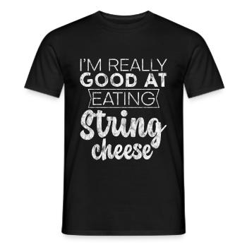 I'm Really Good At Eating String Cheese 3 - Men's T-Shirt - black - Front - AI Model Male 178 light (178cm)