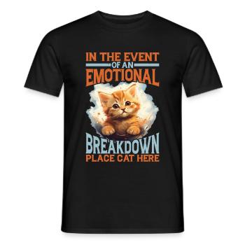 Event Of An Emotional Breakdown, Place Cat Here 5 - Men's T-Shirt - black - Front - AI Model Male 178 light (178cm)