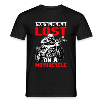 Vous n’êtes jamais perdu sur une moto 2 - T-shirt homme - noir - Devant - AI Model Male 178 light (178cm)