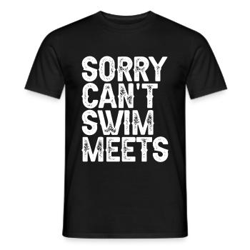 Désolé de ne pas pouvoir le faire, la natation rencontre 3 - T-shirt homme - noir - Devant - AI Model Male 178 light (178cm)