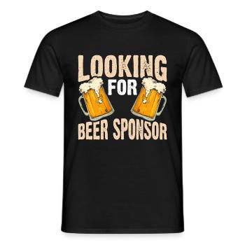 À la recherche d’un sponsor de bière 3 - T-shirt homme - noir - Devant - AI Model Male 178 light (178cm)