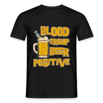 Blood Group Beer Positive 2 - Men's T-Shirt - black - Front - AI Model Male 178 light (178cm)