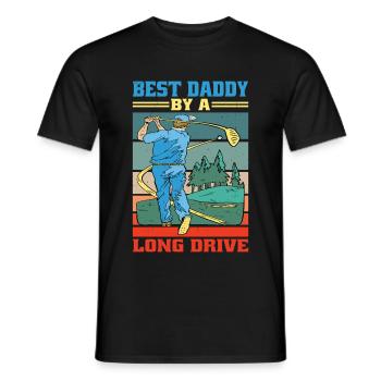 Best Daddy By A Long Drive 3 - Männer T-Shirt - Schwarz - Vorne - AI Model Male 178 light (178cm)