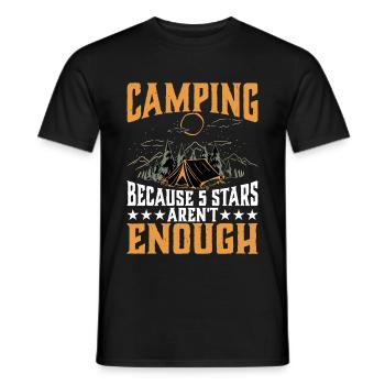 Camping Because 5 Stars Aren't Enough 2 - Men's T-Shirt - black - Front - AI Model Male 178 light (178cm)