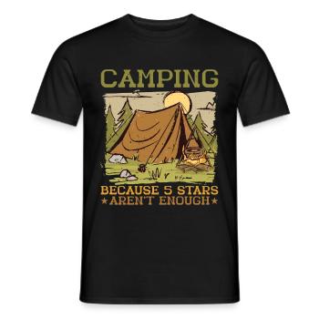 Camping Because 5 Stars Aren't Enough 3 - Men's T-Shirt - black - Front - AI Model Male 178 light (178cm)