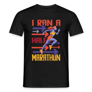 I Ran A Half Marathon - Männer T-Shirt - Schwarz - Vorne - AI Model Male 178 light (178cm)