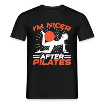 I'm Nicer After Pilates 2 - Männer T-Shirt - Schwarz - Vorne - AI Model Male 178 light (178cm)