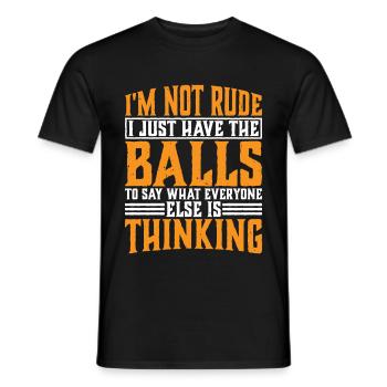 Les couilles pour dire ce que tout le monde pense 3 - T-shirt homme - noir - Devant - AI Model Male 178 light (178cm)