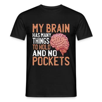Mon cerveau a beaucoup de choses à tenir et pas de poches 3 - T-shirt homme - noir - Devant - AI Model Male 178 light (178cm)