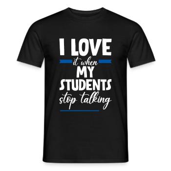 J’adore quand mes élèves arrêtent de parler 4 - T-shirt homme - noir - Devant - AI Model Male 178 light (178cm)