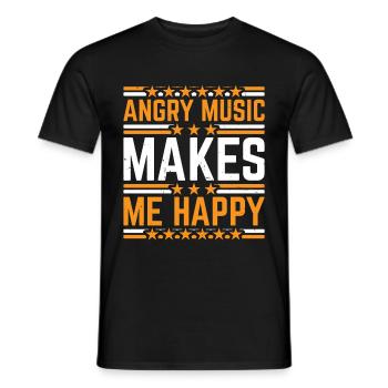 La musique en colère me rend heureux 7 - T-shirt homme - noir - Devant - AI Model Male 178 light (178cm)