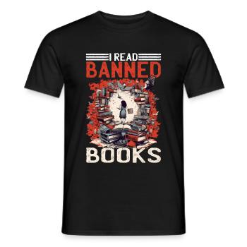 J’ai lu des livres interdits 65 - T-shirt homme - noir - Devant - AI Model Male 178 light (178cm)