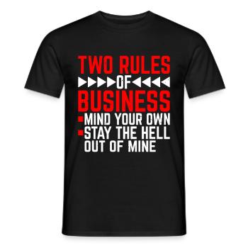 Deux règles d’affaires, faites attention à vos propres 13 - T-shirt homme - noir - Devant - AI Model Male 178 light (178cm)