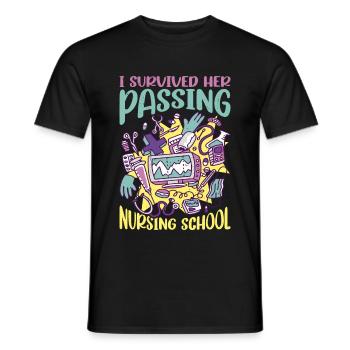 I Survived Her Passing Nursing School 26 - Men's T-Shirt - black - Front - AI Model Male 178 light (178cm)