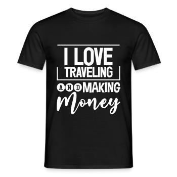 I Love Traveling And Making Money 2 - Men's T-Shirt - black - Front - AI Model Male 178 light (178cm)