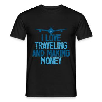 I Love Traveling And Making Money 3 - Men's T-Shirt - black - Front - AI Model Male 178 light (178cm)