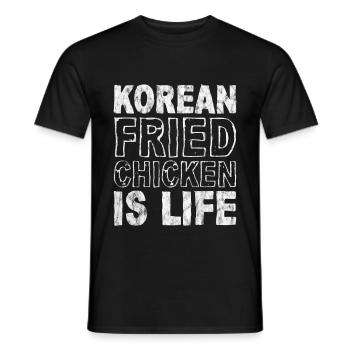 Korean Fried Chicken Is Life 3 - Men's T-Shirt - black - Front - AI Model Male 178 light (178cm)