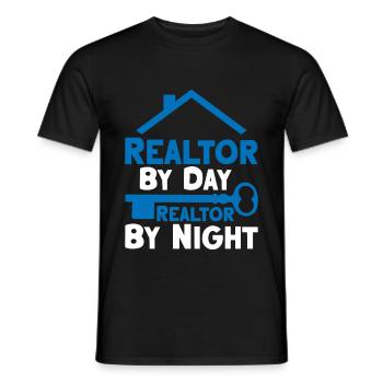 Realtor By Day Realtor By Night 2 - Men's T-Shirt - black - Front - AI Model Male 178 light (178cm)