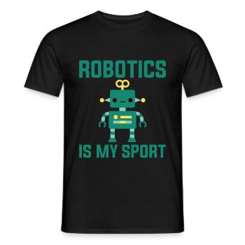Robotics Is My Sport 2 - Men's T-Shirt - black - Front - AI Model Male 178 light (178cm)