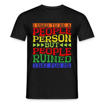 J’avais l’habitude d’être une personne sociable 25 - T-shirt homme - noir - Devant - AI Model Male 178 light (178cm)