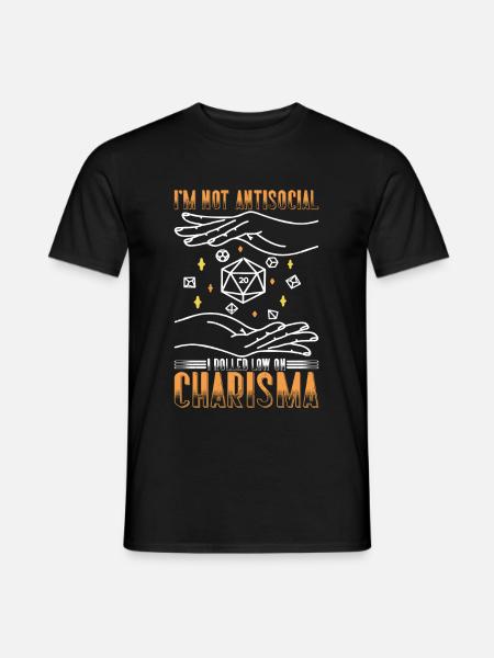 Je ne suis pas antisocial, j’ai roulé à court de charisme 9 - T-shirt homme - noir