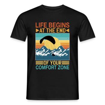 La vie commence à la fin de votre zone de confort 9 - T-shirt homme - noir - Devant - AI Model Male 178 light (178cm)