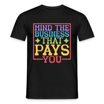 Attention à l’entreprise qui vous paie 38 - T-shirt homme - noir - Devant - AI Model Male 178 light (178cm)