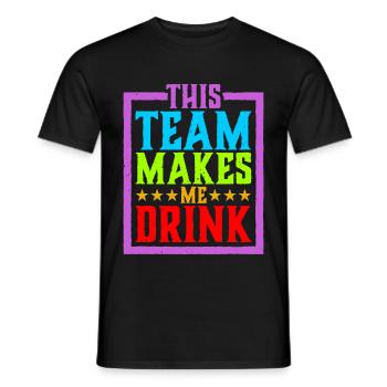 Cette équipe me fait boire 4 - T-shirt homme - noir - Devant - AI Model Male 178 light (178cm)