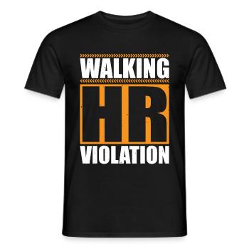 Violation de l’heure de marche 7 - T-shirt homme - noir - Devant - AI Model Male 178 light (178cm)