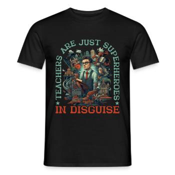 Teachers Are Just Superheroes In Disguise 22 - Männer T-Shirt - Schwarz - Vorne - AI Model Male 178 light (178cm)