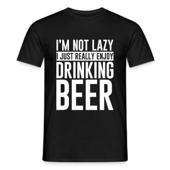 I Really Enjoy Drinking Beer - Men's T-Shirt - black - Front - AI Model Male 178 light (178cm)